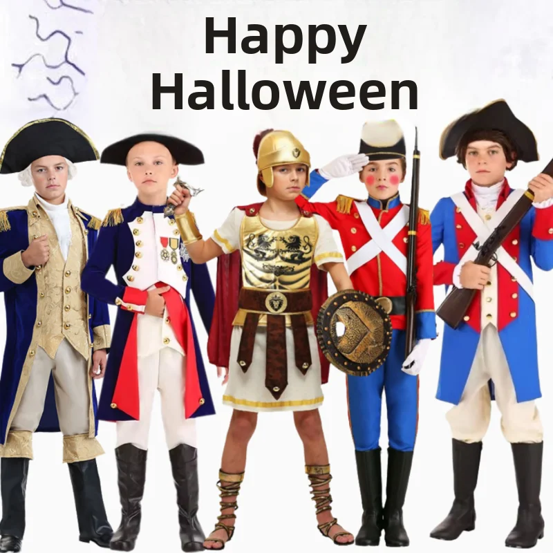 ハロウィン-子供用コスチューム-男の子用-ローマ戦士-騎士-兵士-ナポレオン-パフォーマンス衣装-パーティー-ダンスシリーズ-子供服