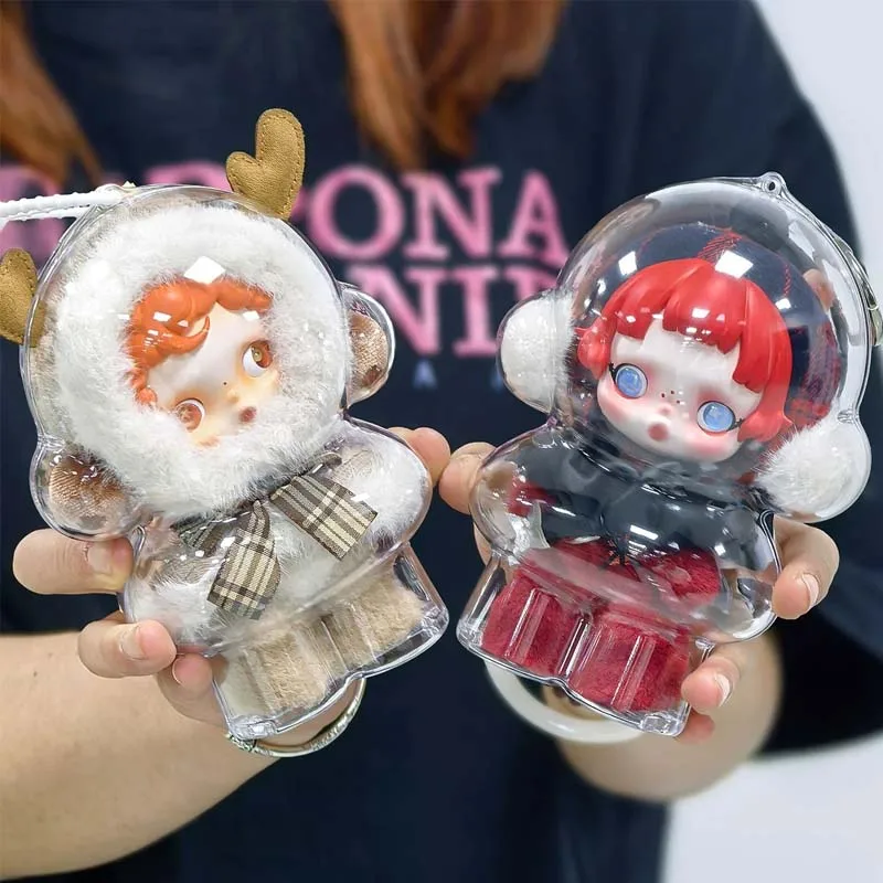 Per Skull Panda Custodia protettiva Bambole di peluche Custodia trasparente Display Bag Scatola di immagazzinaggio organizzatore portatile Accessori per bambole di peluche