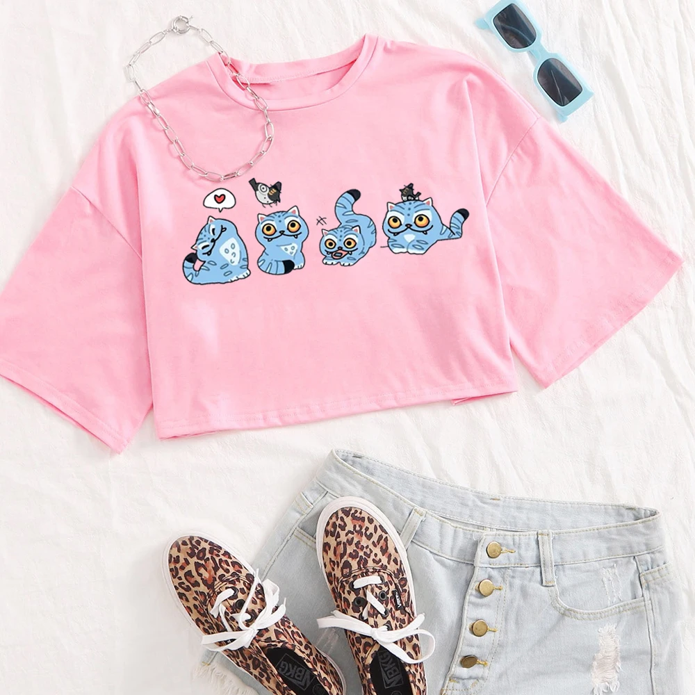 KPop شيطان الصيادين النمر قميص المرأة س الرقبة قصيرة الأكمام المحاصيل قمم تي شيرت المشجعين هدية #4