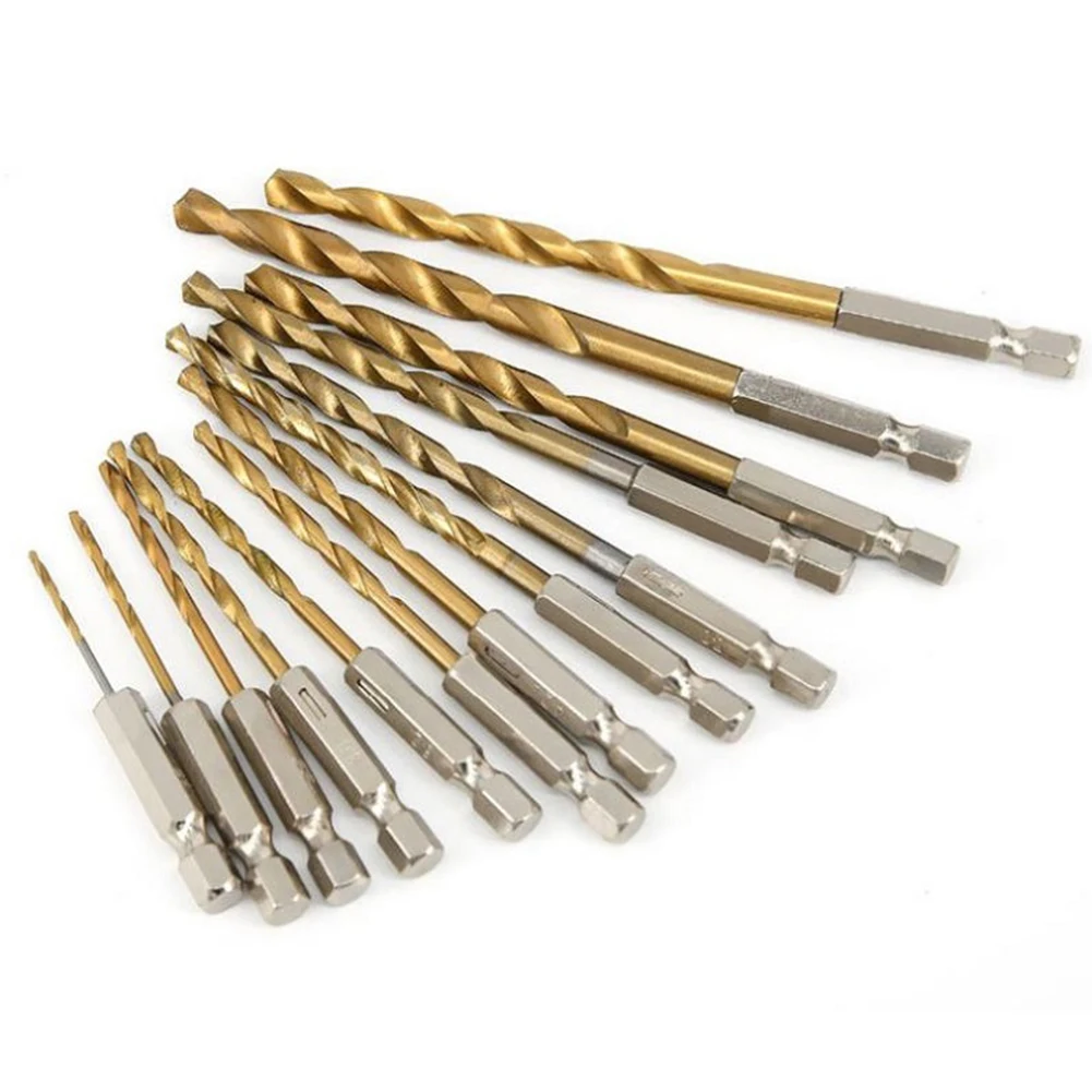 ゴールド六角シャンクドリルビット、新品、13種類、5.5mm、0.22インチ、6.0mm、0.24インチ、6.5mm、0.26インチ、1.5mm、0.06インチ、1/4インチ、インチ