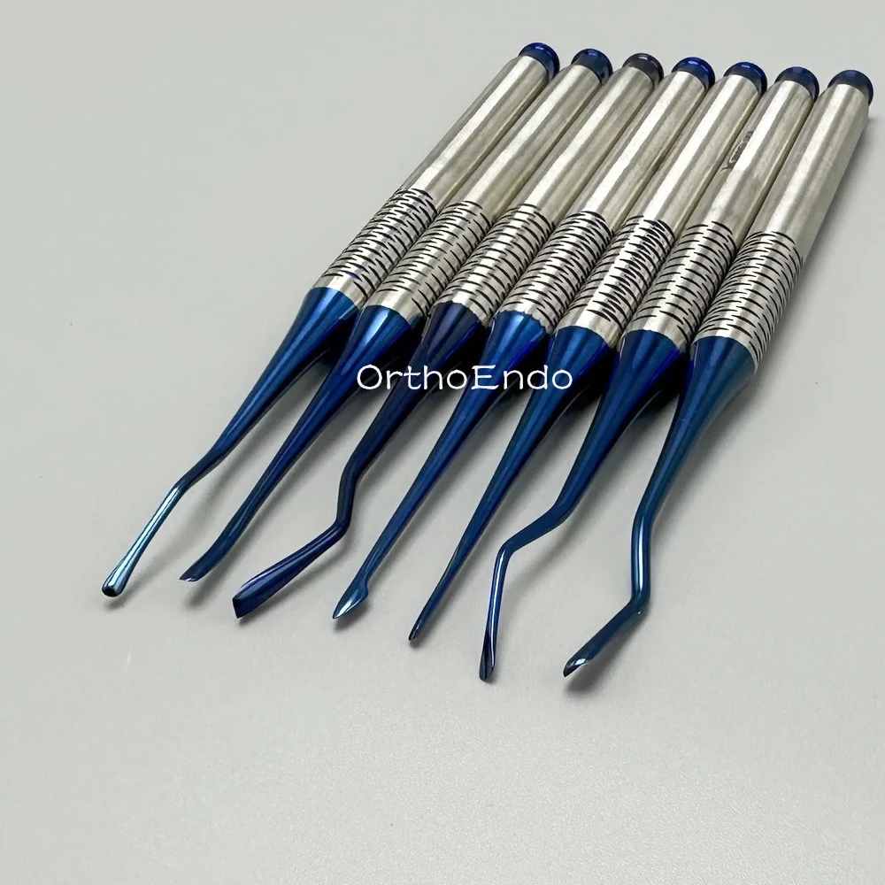 7Pcs/Set Dental PDL Luxating Elevators Luxation Periotome Tooth Root Extraction With Cassette Dentist Surgical Tool