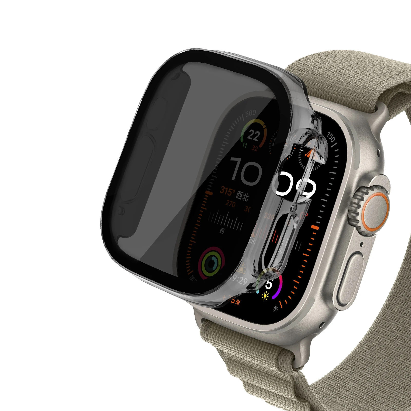 Gehärtetes Glas + Privatsphäre für Apple Watch ultra2 3 49 mm Gehäuse Anti-Spy Displayschutzfolie Abdeckung iWatch Serie 9 8 7 SE 44 mm 40 mm 45 mm