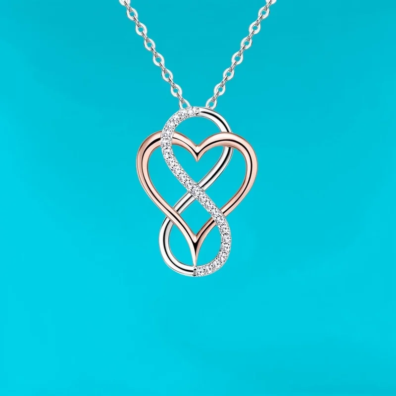 

Ожерелье из муассанита в форме сердца, женский высококачественный серебряный кулон, цепочка на ключицу из розового золота, сертифицированная GBA, бесплатная подарочная коробка, стильная