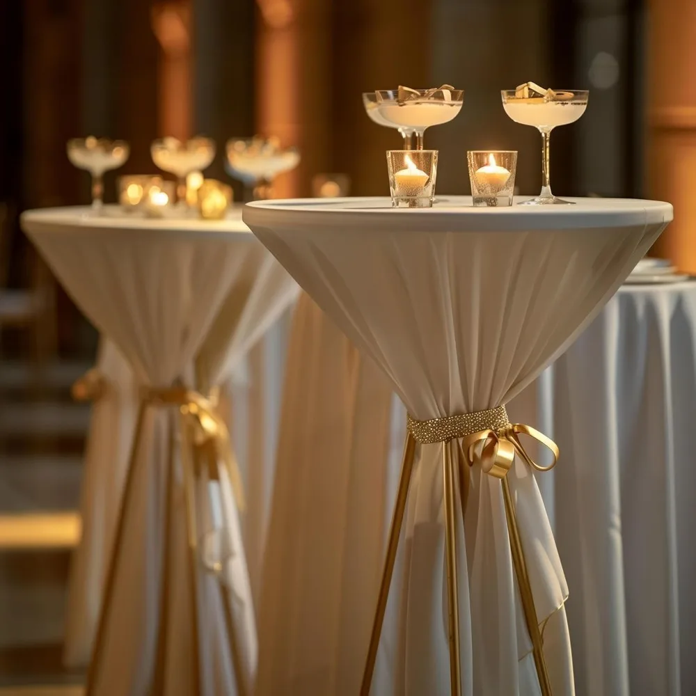 Cocktail Table,Two-in-one Modern Style Standing Circular Bar Table 40"/22" Two Convertible Height Suitable for Dining Room 6pcs