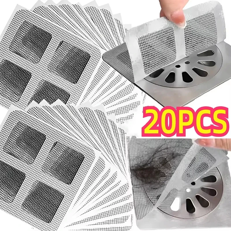 10-20Pcs Shower Drain Mesh Sticker Disposable Hair Catcher Floor Sink Strainer Filter Net For Bathroom Kitchen Bathtub Accessory