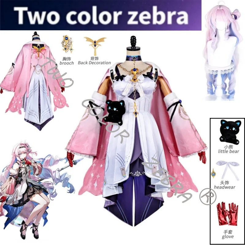 

Denia Cosplay Costume Game Wuthering Waves COS Suit Purple Dress Wig and Bear Toy Necklace Props Set for Comic Con Roleplay