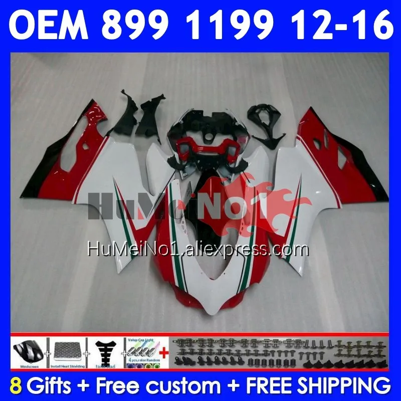 

Injection For DUCATI Panigale 899 1199 S White red 1199R 324No.12 899S 1199S 12 13 14 15 16 2012 2013 2014 2015 2016 Fairing