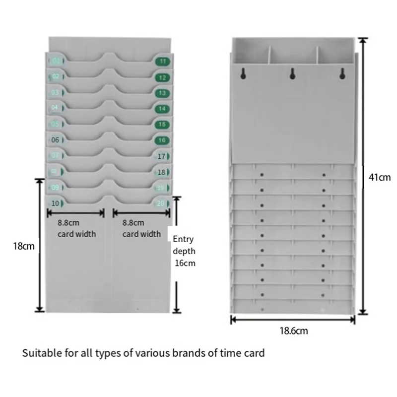 Compact Retractable Attendance Rack Punch Card Holder Attendance Card Holder 20 Position Punch Card Holder Card Holder Employee