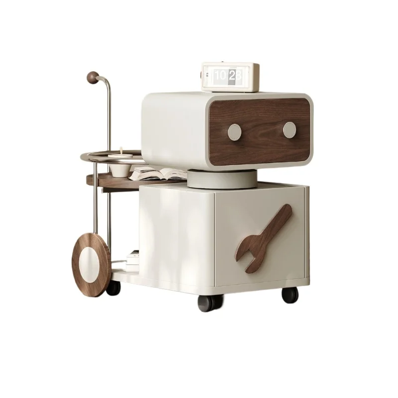 

Italian movable side table, living room 2025 new small apartment creative cart sofa side cabinet