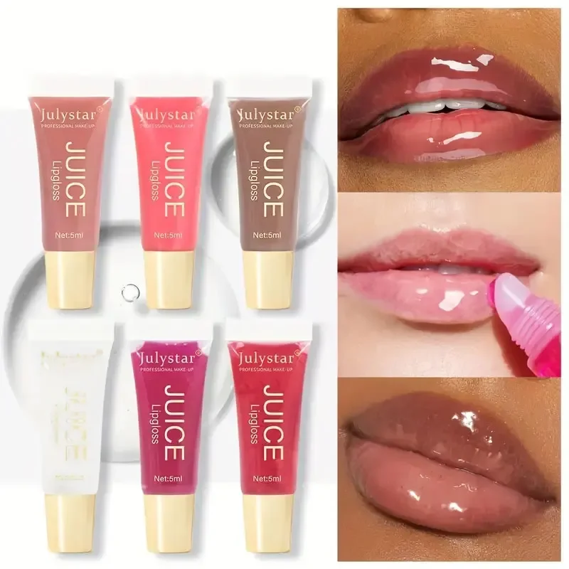 Nackte braune pralle Lippen öl feuchtigkeit spendende Frucht lippen glasur transparente Fülle Lippen Tönung weiche Tube Make-up Applikator Schönheits pflege