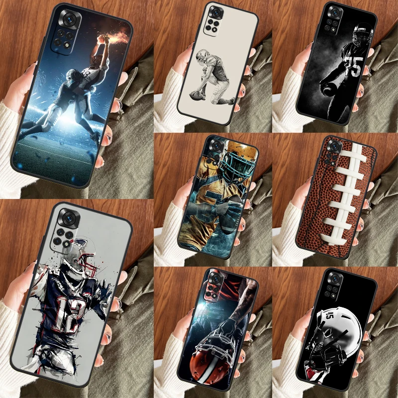 American Football For Xiaomi Redmi Note 12 Pro Plus Case Redmi Note 10 9 8 11 Pro 11S 10S 9C 12C 10C Cover