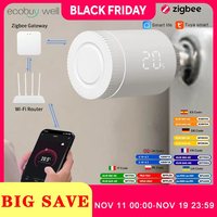 Smart ZigBee 3.0 Radiator Valve Tuya Thermostatic Radiator Valve Tuya Smart Life Temperature Controller Works With Google Alexa