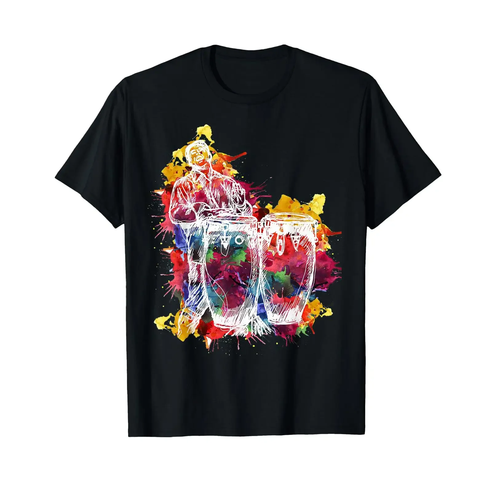 Sponsored Ad Conga Player Musician Instrument Art T Shirt vintage Washed Slightly Casual Top For Everyday Wear graphic