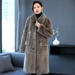 Plus size A class Rex rabbit fur one of Haining fur fashion young mother winter coat overcoat high-end women's clothing