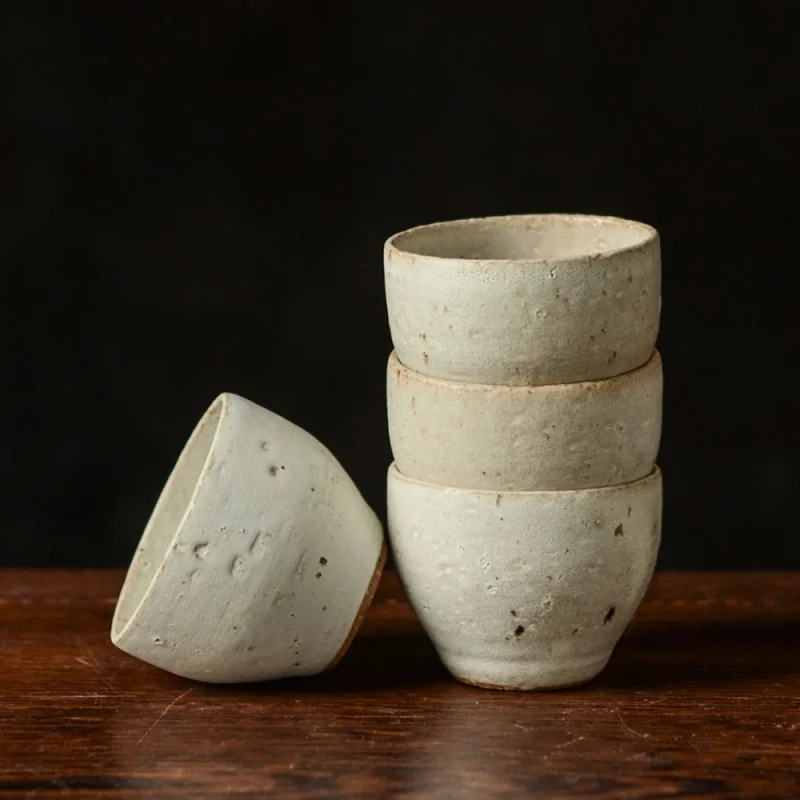 ★Jingdezhen Japanese Handmade Powder Lead Tea Cup Jingdezhen Ceramic Cup Kung Fu Tea Set Individual Single Cup Master