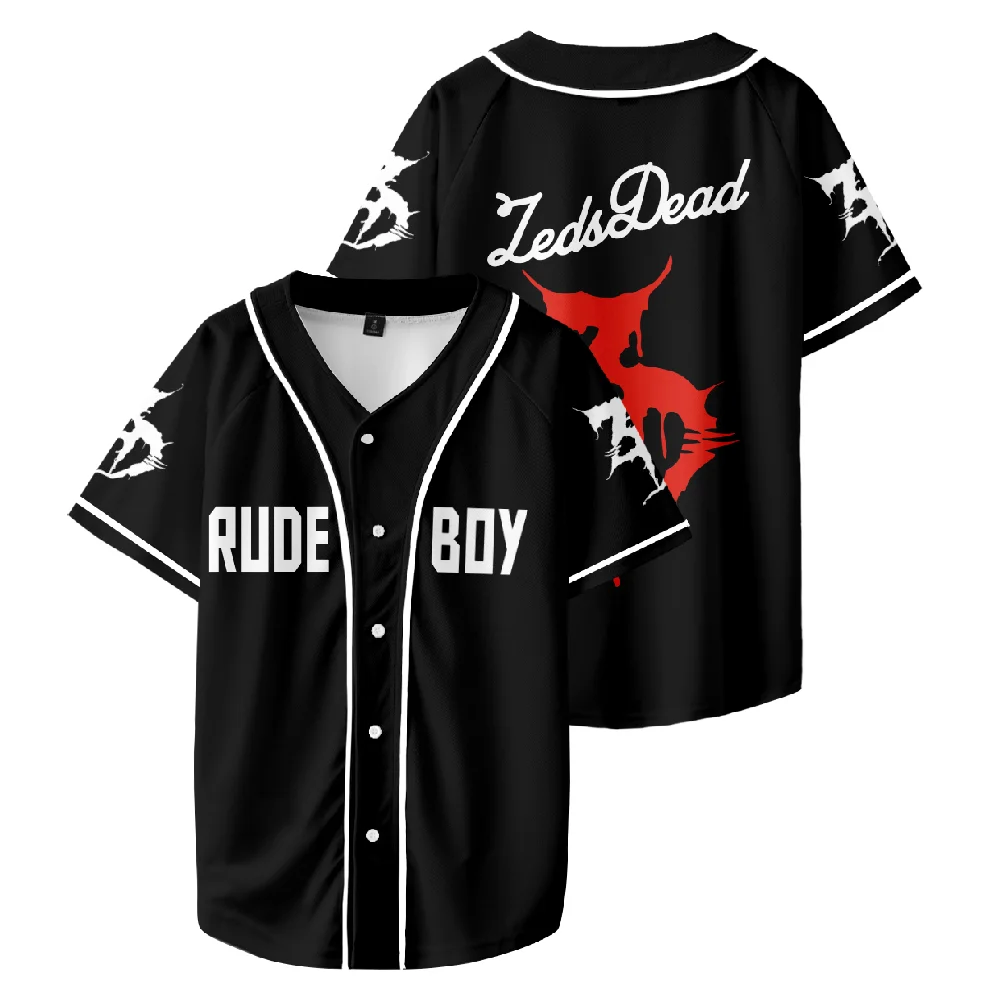 Zeds Dead Merch Rude Boy Baseball Jersey Harajuku Thin button Baseball Uniform Baseball Jersey Fro EDM Style8