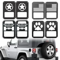 1Pair Brake Light Cover Rear Taillight Protector Guard For Jeep Wrangler JK 2007-2017 Lamp Hoods