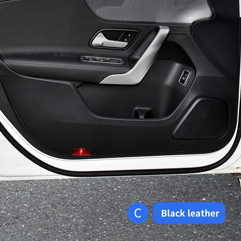 Leather Car Door Protective Anti-kick Pad For Mercedes Benz A Class Car Accessories 2019-24 Decoration Stain Resistant Sticker