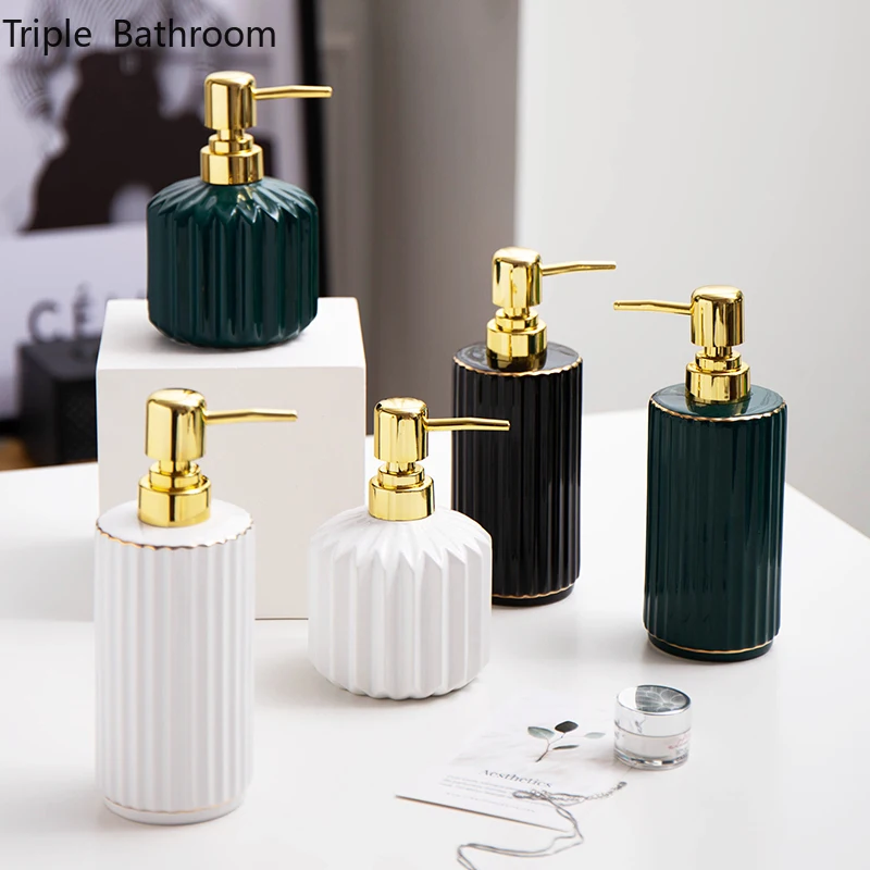 Light Luxury Liquid Soap Bottle Ceramic Phnom Penh Bathroom Hand Sanitzer Holder Wristband Hand Dispenser Household Accessories