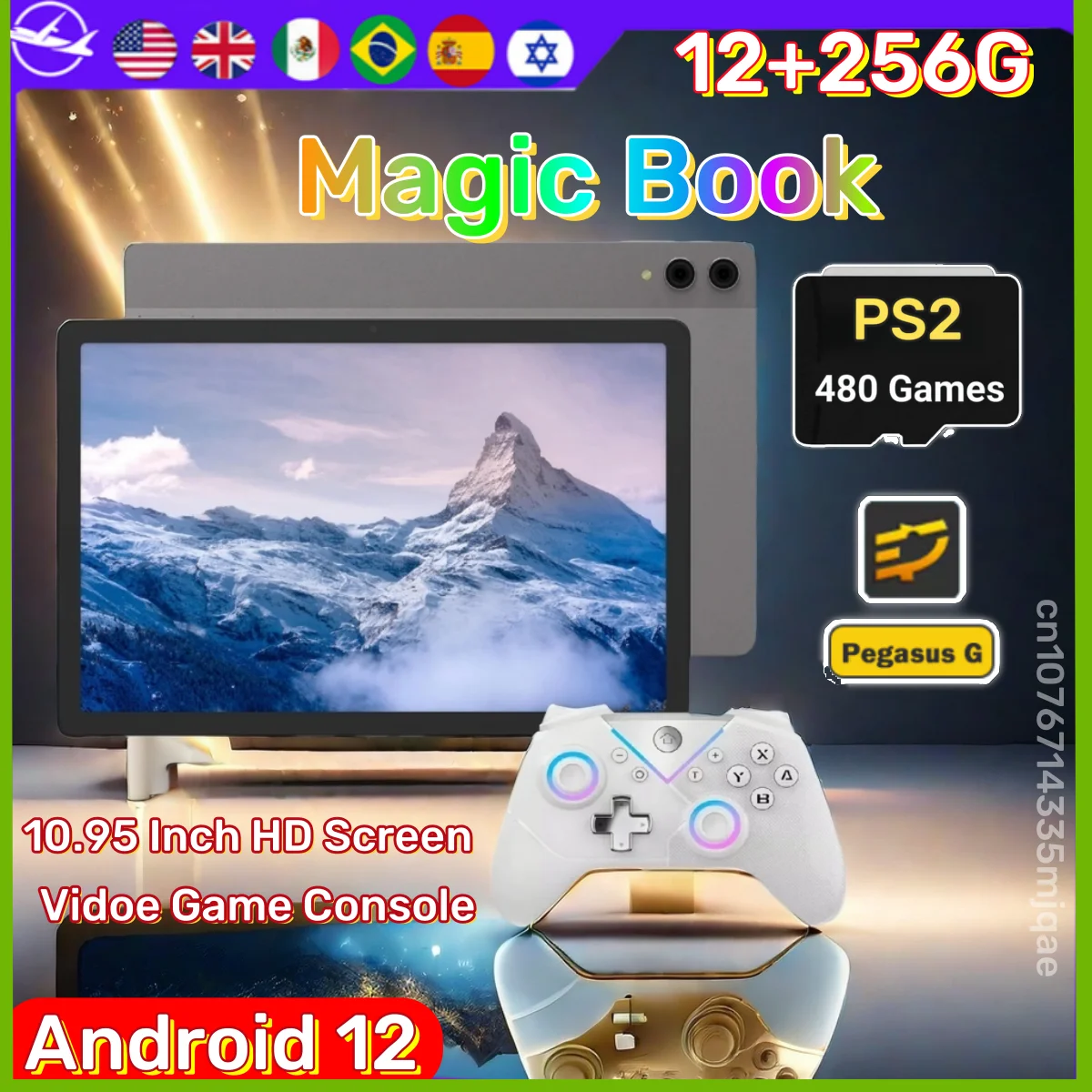 NEW Magic Book Retro Handheld Game Video Player Console Tablet gamepads HD 10 Inch Android 12 Bluetooth 12G+256G PSP PS2 Games