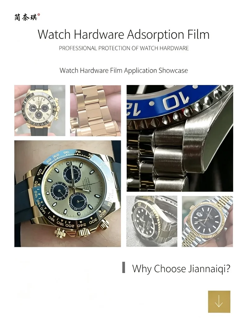 Ready Stock Jiannaiqi Watch Film For ROLEX 126619 Submariner White Gold Anti-scratch Anti-oxidation Easy Apply No Residue