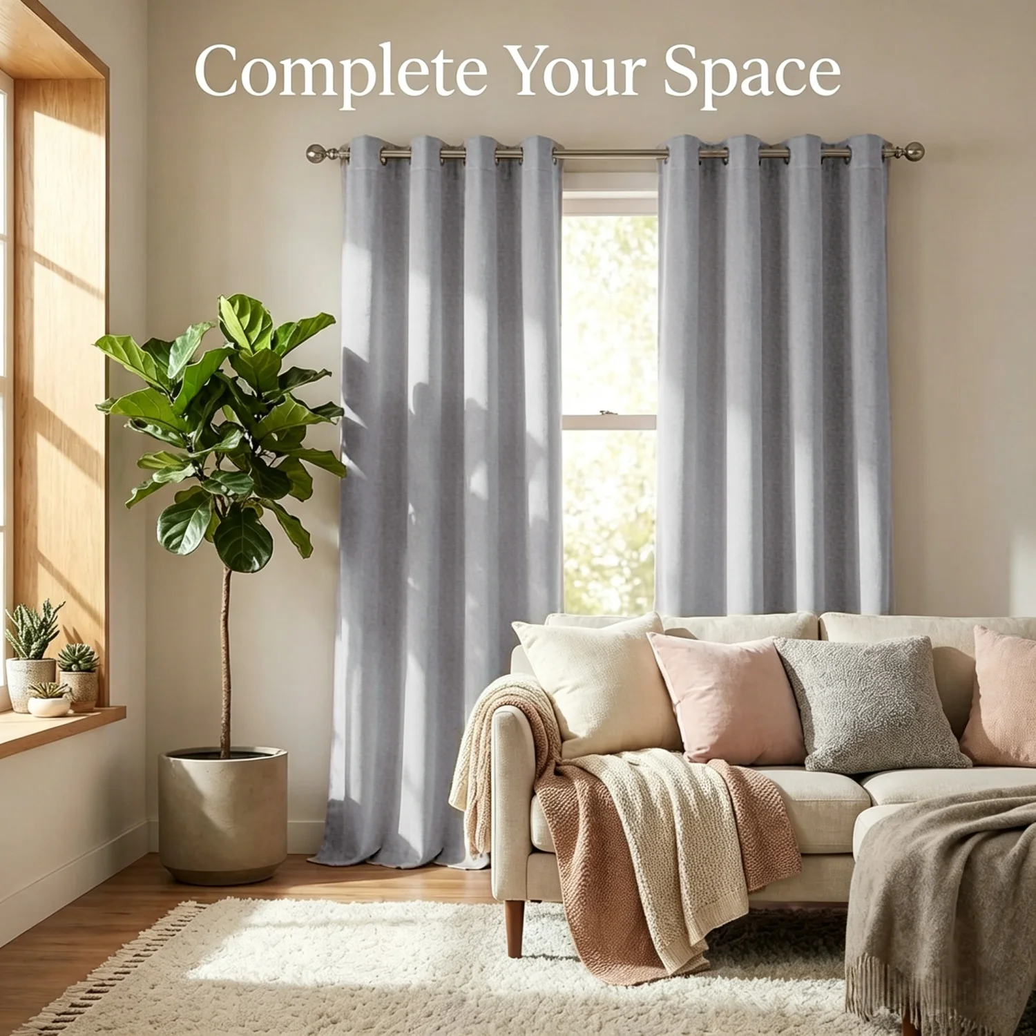 2 Panels Grommet Top Solid Velvet Light Filtering Curtains Window Drapes for Home