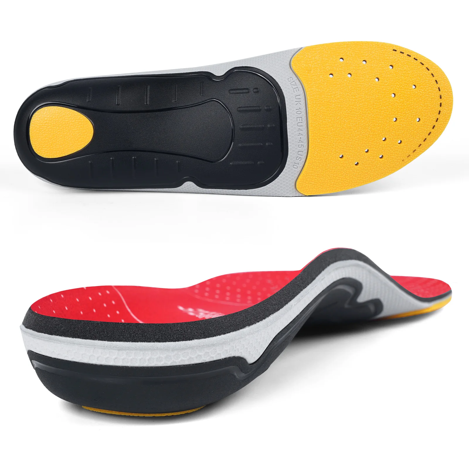 

Durable Arch Support Insoles Multi-Layer Breathable Shock Absorption Ideal for Running Cycling Hiking & All-Day Standing