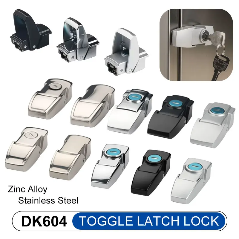DKS604-1-2 Button Type Mechanical Box Distribution Cabinet Door Lock Hidden Small Square Lock Dual Key Safety Toggle Lock