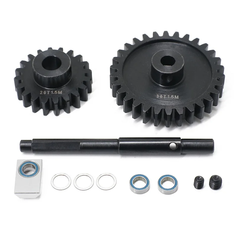 

CNC 45# HD Steel 1.5Mod 20T 30T Pinion Gear Spur Gear Set for 1/5 Traxxas X-Maxx XMAXX RC Car Upgrade Parts