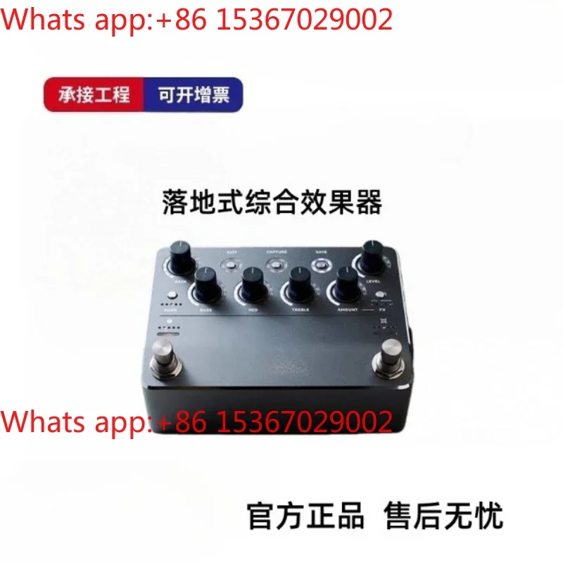 Portable DSP Multi Effects Processor for Guitar and Bass, Preamp with Tuner Drum Machine Amp Simulator Pedal
