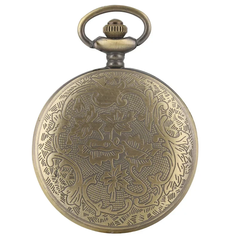 Vintage Stalin Pattern Pocket Watch Russian Leader Full Hunter Case Arabic Numeral Quartz Movement Sweater Chain Timepiece