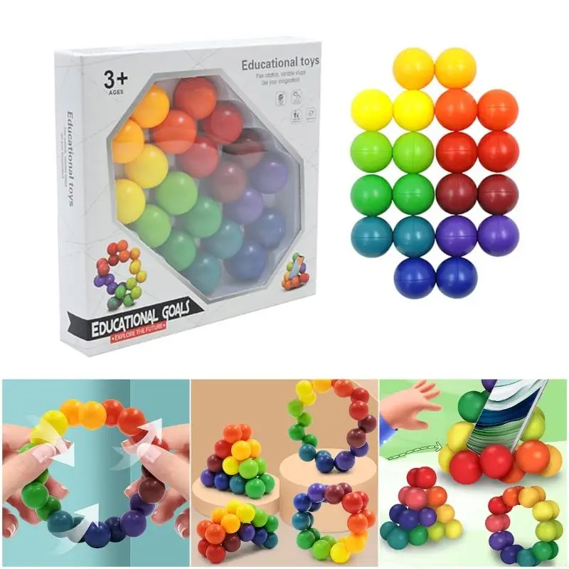 دائم البلاستيك حبة الكرة تويست ضغط لغز لعبة لتخفيف التوتر القلق مكتب عمل السفر اللعب الحسي A2UB