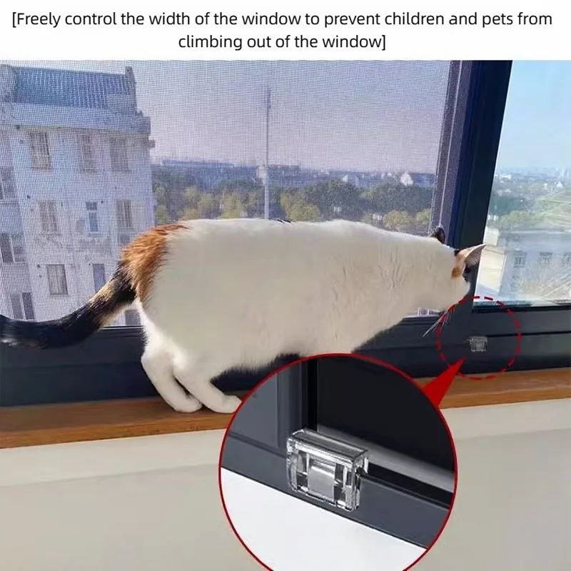Cat Anti Jumping Out Window Avoid Falling Down Window Limiter Fixed Limit Opening Flap Cat Guardrail Pet Protection Safety Lock