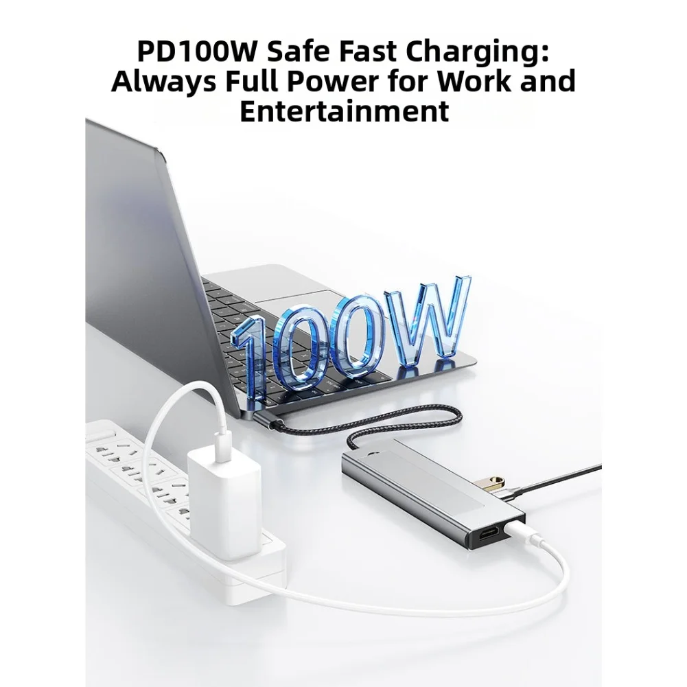 USB-C 10Gbps M.2 NVMe SSD Enclosure Docking Station Aluminum Frame Supports Both and NVMe M.2 SSDs for Flexibility