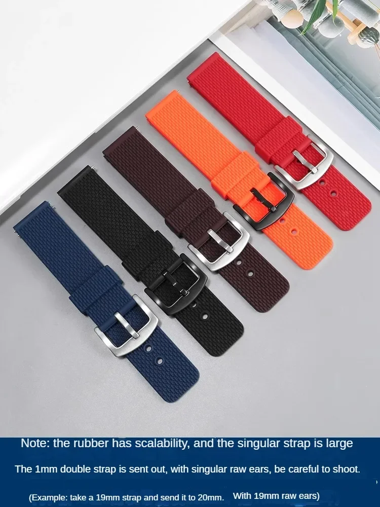 Silicone Watch Strap Fits Replacement Longines International Seagull Seiko Rubber Outdoor Sports Band