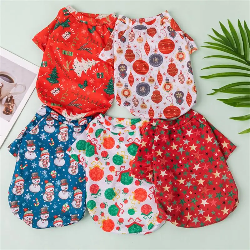 Pet Clothes Cats New Year Fashion Clothing Eye-catching Color Pet Supplies Printed Dog Clothes Pet Small Dog Classic Design 2024