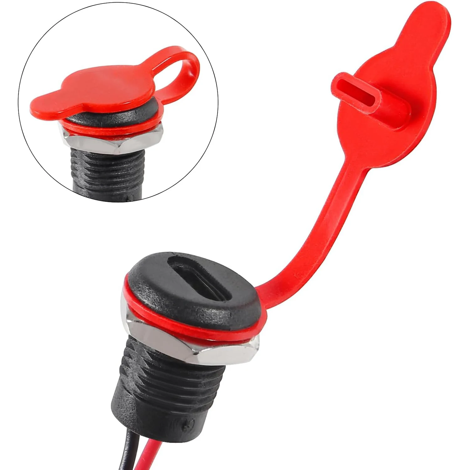 8pcs Type-C Female Chassis 2 Pin Type-C Socket Connector Waterproof Jack Female Charging Port 3A USB-C Charger Plug Socket