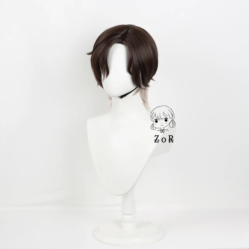 Mr Reca Wig Game Honkai:Star Rail Cosplay Men 30cm Brown Short Hair High Heat Resistant Wig Mr Reca Cosplay +Free Wig Cap