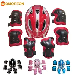 7Pcs pattinaggio a rotelle bambini ragazzo ragazza casco di sicurezza ginocchio gomito Pad set ciclismo Skate bicicletta Scooter protezione casco protezione di sicurezza