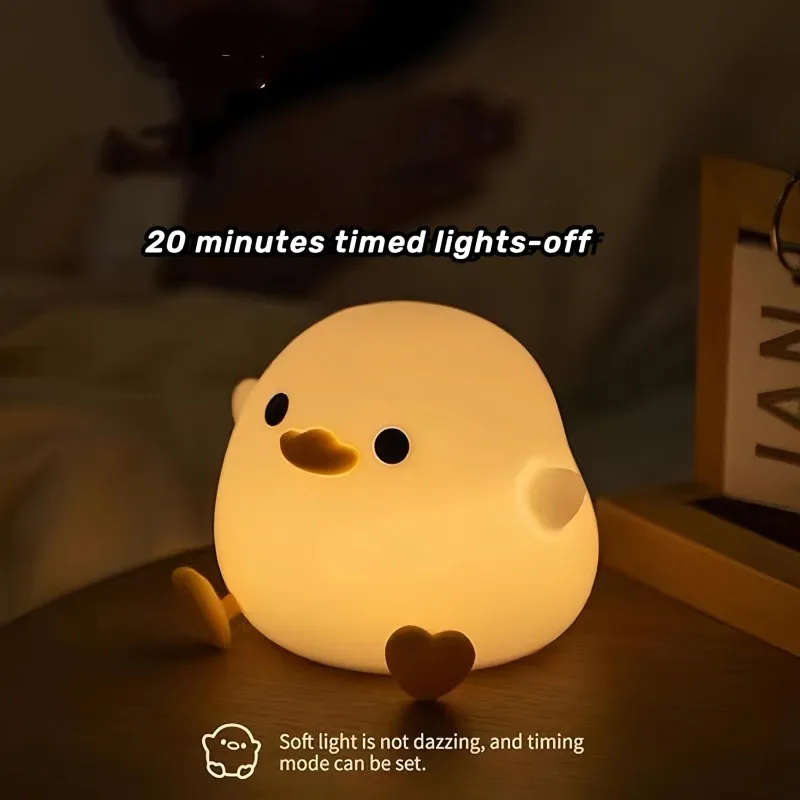 Duoduo Duck Night Light Cute Duck Light Touch Control Rechargeable Night Light Suitable for Bedroom and Living Room Use