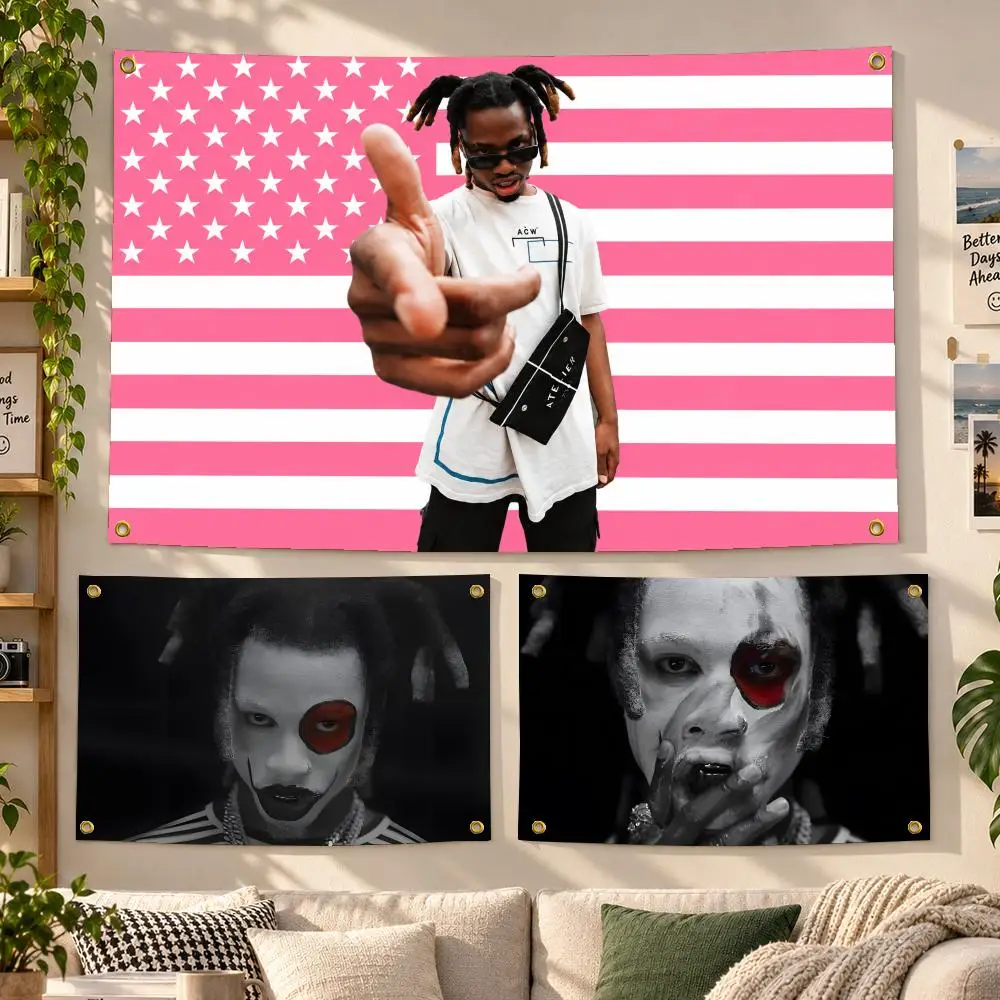 Rapper Denzel Curry Hip Hop Flags Personalized Banner Flag Room Dorm Camping Picnic Garage Bar Outdoor Wall Decor