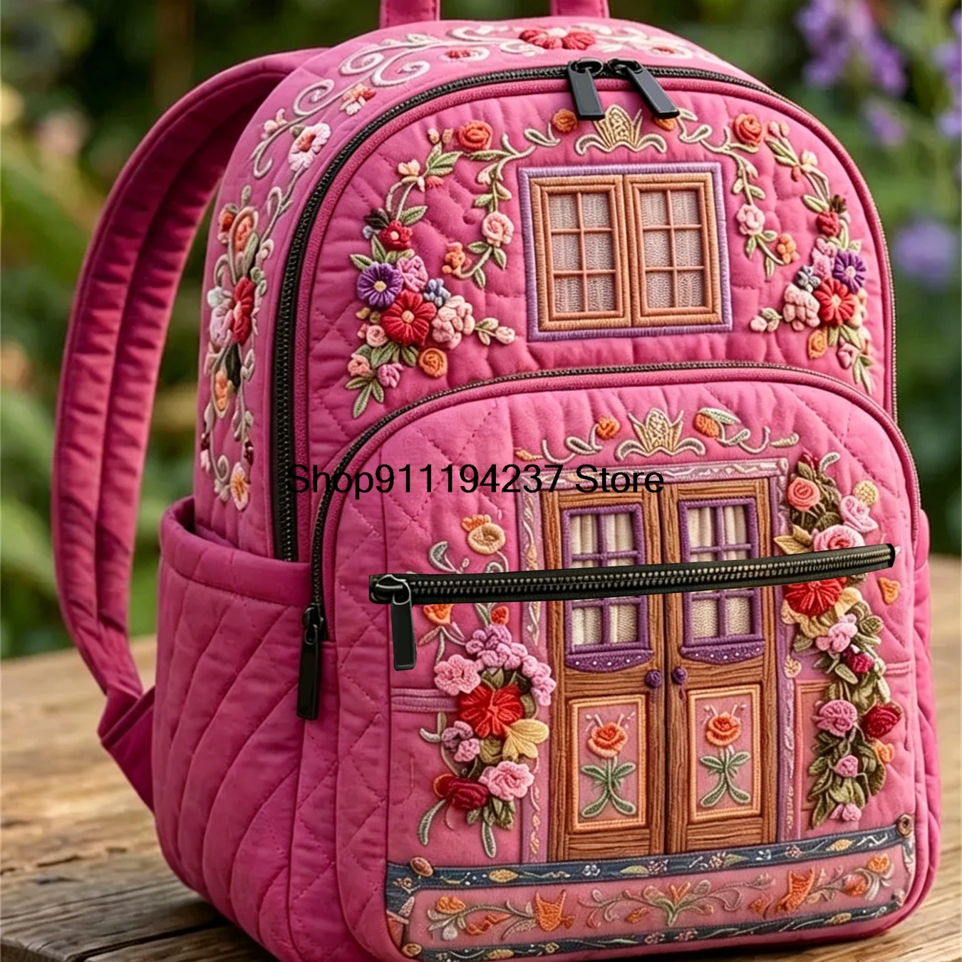 Vintage Quilted Craftsmanship with No Embroidered Patterns, Simple and Versatile Backpack, 15.6-Inch Computer Bag, Suitable