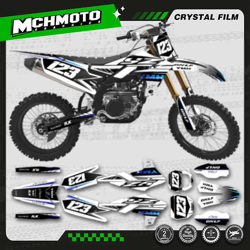 

MCHMFG For YAMAHA YZF250 2019-2023 YZF450 18-22 WRF450 19-22 WRF250 20-23 Graphics Deco Stickers Number Name Customize