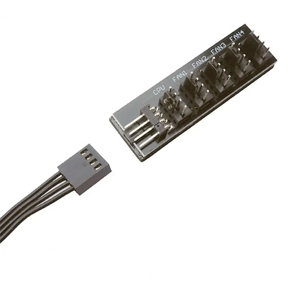 4in1 PWM Temperature Control Fan Hub Extension Cable CPU 4 Pin Adapter Cable Computer Case Power Cable Connector