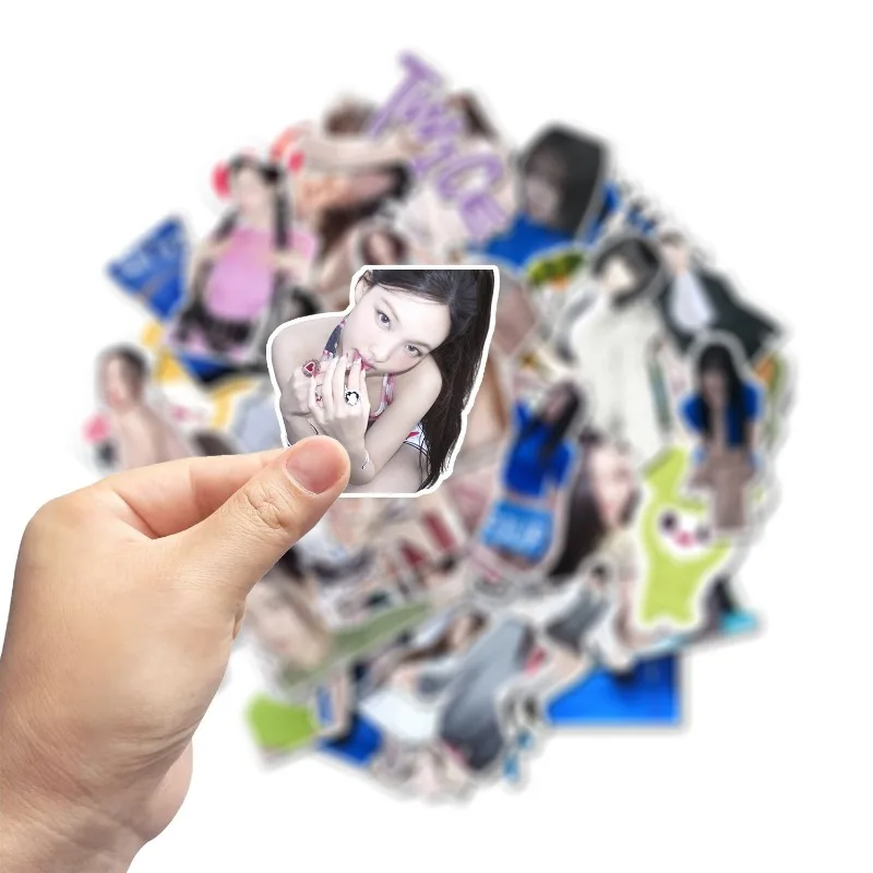 56PCS TWICE Cute  Anime Character Graffiti Stickers Waterproof Vinyl Decals DIY Decor Stickers for Journal Water Bottle view 3
