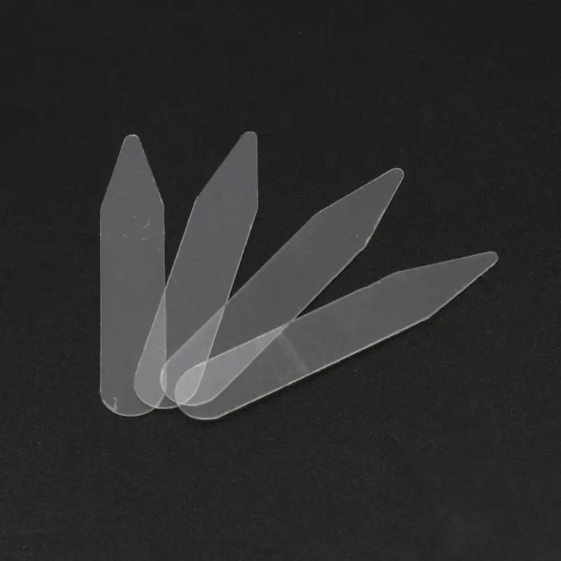 200 ชิ้นชุดพลาสติกโปร่งใสปลอกคอ Stiffeners Stays กระดูกชุดสำหรับชุดชายเสื้อของขวัญวันพ่อ Clear