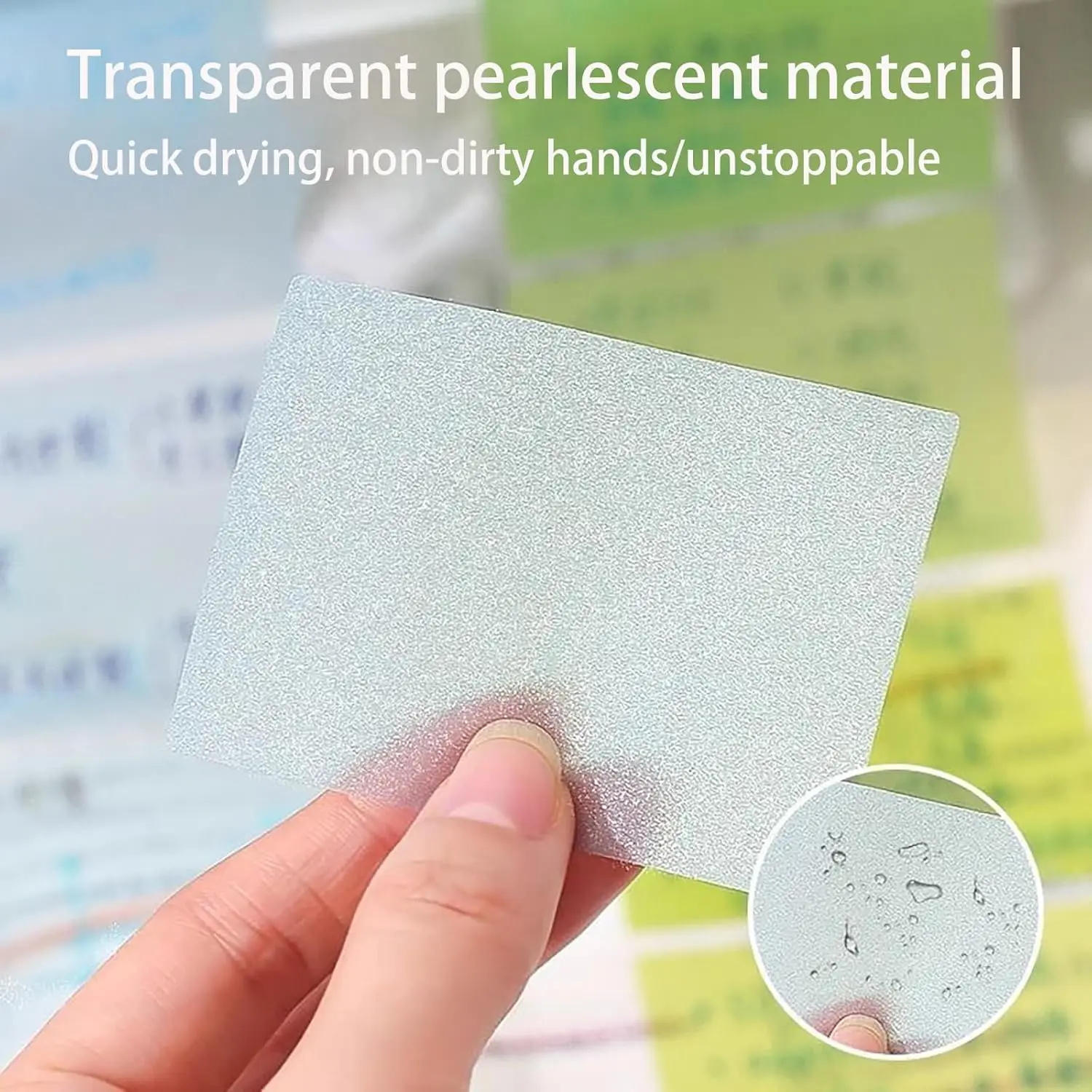 Novel Transparent Notes, Pull-Out Distribution Box Notes, Self-Adhesive Notepad Quick-Drying Multi-Color Note Paper, Note Paper