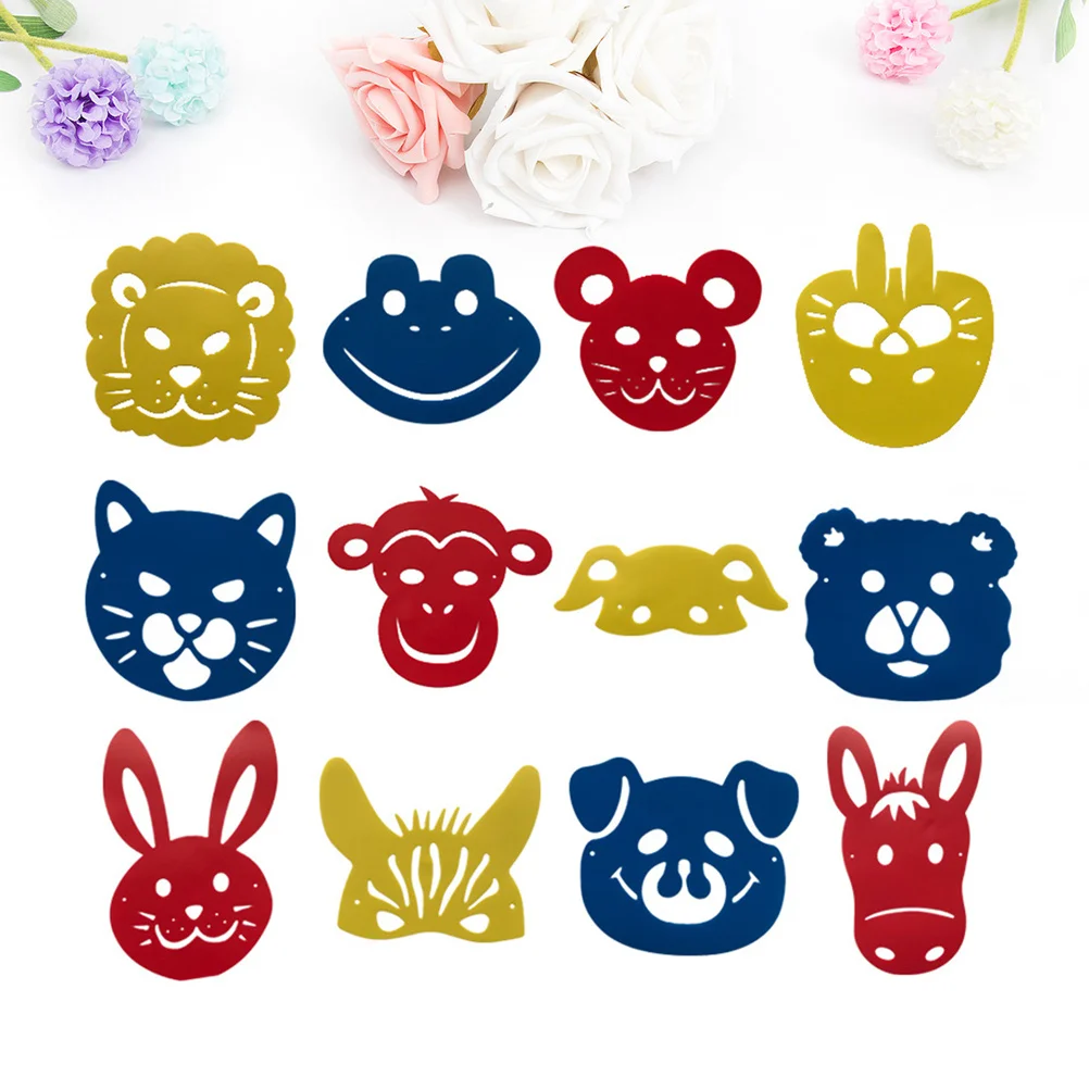 1 Zestaw Szablonów do Rysowania 12 Sztuk Kolorowe Szablony do Malowania w Kształcie Zwierząt dla Dzieci do Rozwijania Umiejętności Artystycznych