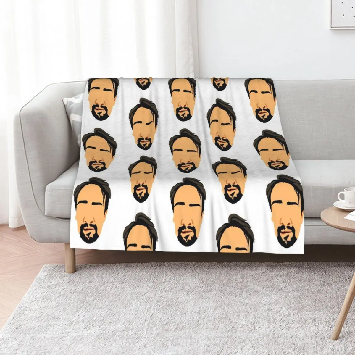 

Lin Manuel Miranda Hamilton Lip Biting Head Throw Blanket Plaid Bed Fashionable Flannel blankets and throws Blankets