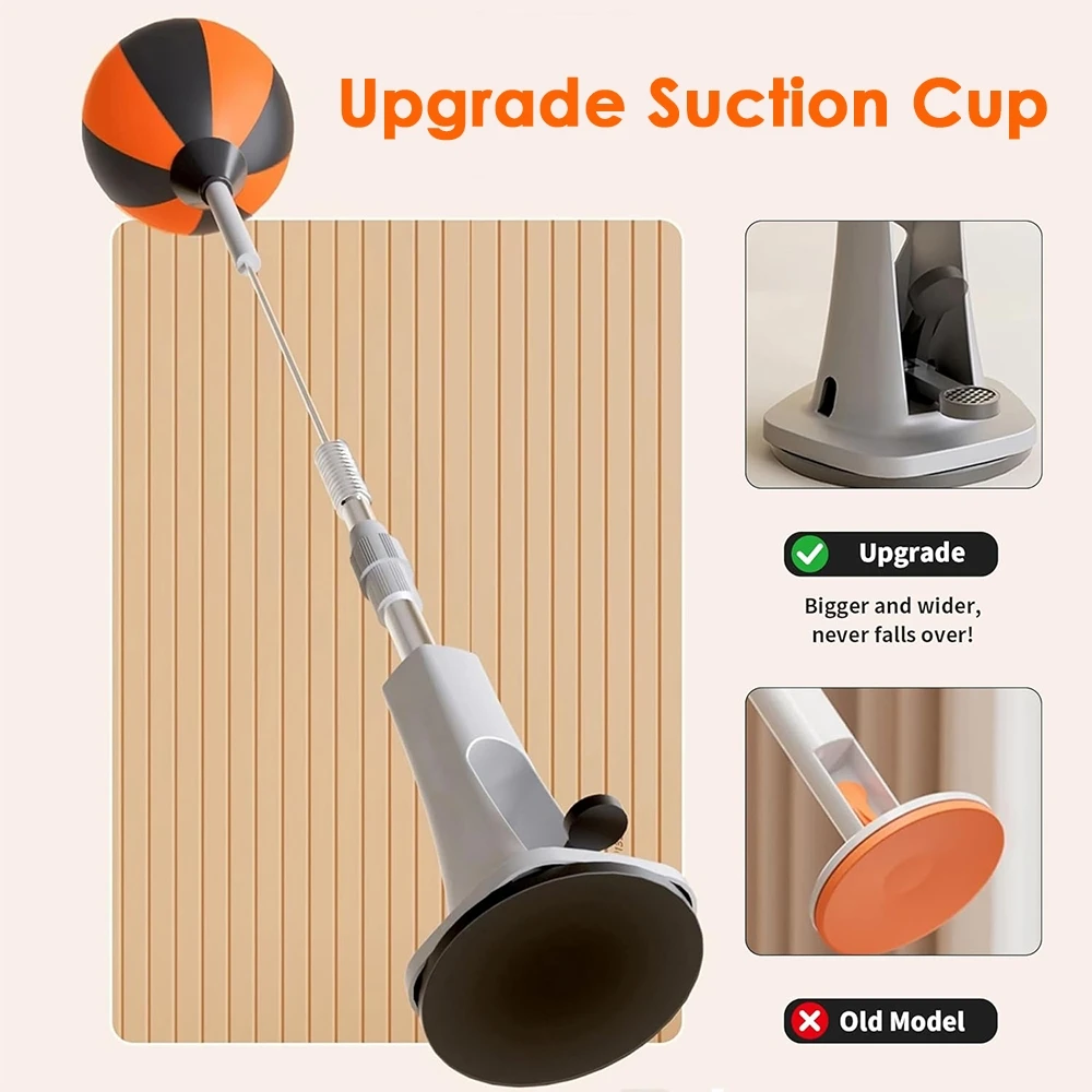 مجموعة أكياس اللكم القابلة للتعديل الارتفاع 138-160 سم للبالغين والأطفال قاعدة عمودية قوية 360 درجة °   ارتداد لتدريب اللياقة البدنية في الملاكمة